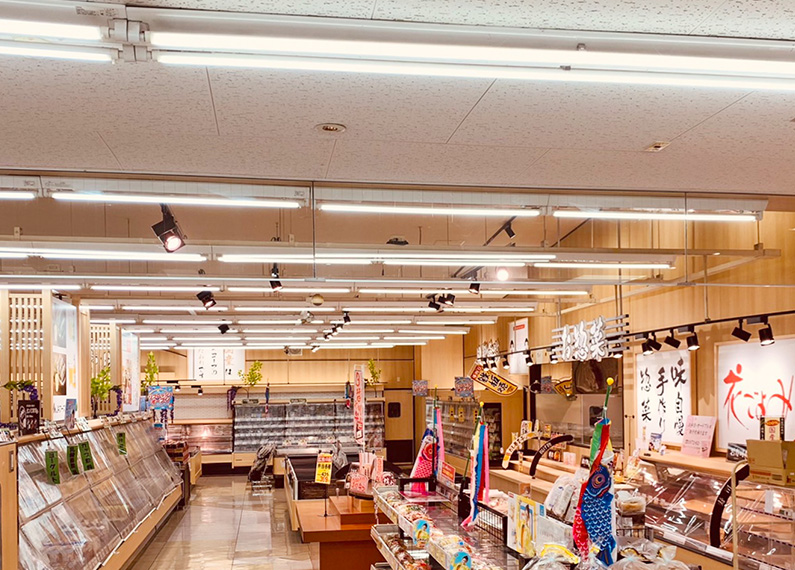 臼杵市スーパーマーケットさま　店舗改装・内装・リニューアル工事　店舗内部